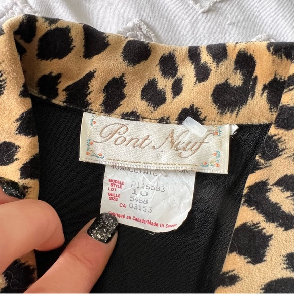 vintage leopard print collar button blouse - Picture 13 of 13